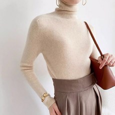 페이퍼먼츠 여성용 리체 컬러 하이넥 슬림 니트 12629