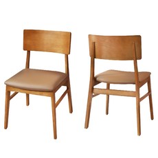 고무나무 원목 식탁의자 방문설치, 브라운, 일반의자 2