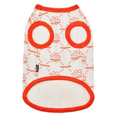 멍템 강아지 멍셔리 민소매 티셔츠, 오렌지, 1개