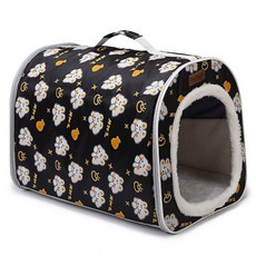 DING DONG PET 寵物微笑溫暖洞穴屋, 黑色, 1個