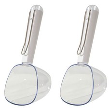 DING DONG PET 寵物夾式半透明飼料勺 量匙, 白色, 2個