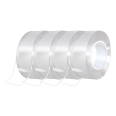 透明凝膠膠帶 多用途超強力矽膠透明雙面膠帶 20mm x 1.5m, 4個