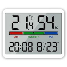셀리빙 온습도 LED 탁상시계, 화이트