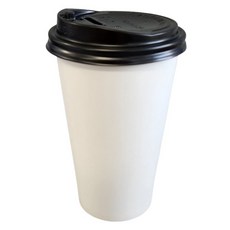 Draw Life 無印刷紙杯 470ml*50入+PS蓋 黑色 50入組, 1組