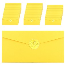 DADA 珠光感謝零用錢信封30入 + 燙金貼紙30入套組, 1套, 黃色(信封)