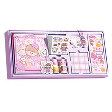 Big Dream Sweet Cake 紫色女巫糖果手帳裝飾貼紙盒便條紙日記本套組, 1套, 混合顏色