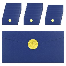 DADA 珠光感謝零用錢信封30入 + 燙金貼紙30入套組, 1套, 海軍藍(信封)