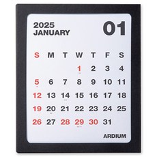 아르디움 2025 컬러프레임 캘린더, 블랙, 1개