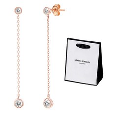 새미쥬얼리 SILVER 모이사나이트 새미 더블 베젤 귀걸이 + 쇼핑백