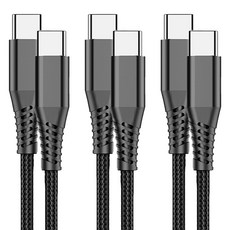 CLOVER9 Klopp Type-C to Type-C PD 100W 超高速充電線, 黑色, 2m, 3個