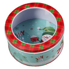 블랙트리 크리스마스 소품 원형 캔디박스, 타입E, 1개