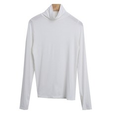 여성용 럽스 오미 소매 워머 심플 터틀넥 폴라 티셔츠