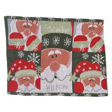 블랙트리 크리스마스 소품 테이블 매트, 산타, 1개, 42 x 34 cm