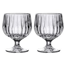 French Mars 水晶圖案附把手威士忌杯 條紋 FM090, 2個