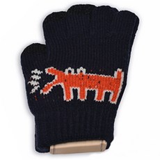 JOYMULTI MK 兒童魯道夫小狗圖案針織觸控手套