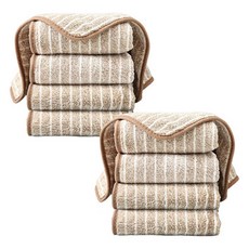 All-waily條紋超細纖維廚房抹布 棕色 TSP1566, 10個