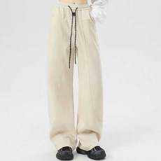 Elsso 女款寬鬆直筒切線運動褲 基本款