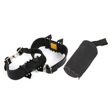 Elmountain 都市型防滑輕便健行登山用4爪單綁帶輕量冰爪, 黑色