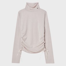 Deliccent 女款Glossy高領側邊抽繩長袖T恤 W8F14SILS111