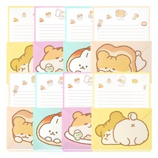 漢奇甜點信紙4款x2入套組, 1套, 綜合