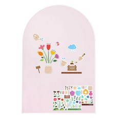 맘스보드 코코 자석 보드 + 가드닝 자석 놀이 교구 세트, 파우더핑크(자석보드), 1세트