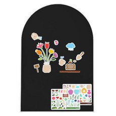 맘스보드 코코보드 + 가드닝 자석 교구 놀이 세트, 샤인블랙(보드), 혼합색상(교구), 1세트