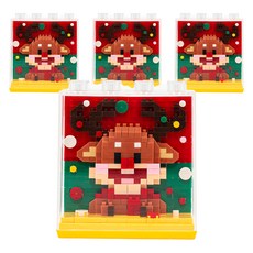 minhwashop 聖誕節立體積木相框 I240055C, 4個, 魯道夫