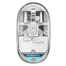 맥스틸 무소음 3모드 멀티페어링 블루투스 투명 무선 마우스, 화이트, GM-TM10D