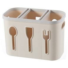 몬드스팟 구분형 수저통 꽂이 3구 RB20703, 아이보리, 1개