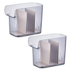 American Road 簡約迷你隔層透明餐具筒 RK2295, 灰色, 2個