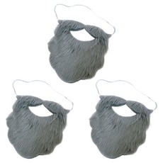 Party09 短款鬍鬚, 灰色, 3個
