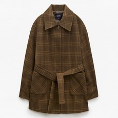 미쏘 여성용 체크 발마칸 코트