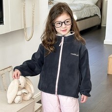 Starbean 女童小刺繡簡約刷毛拉鍊外套