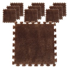 希印潤 超細纖維柔軟拼圖地墊, 10個, 棕色