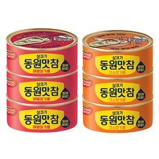 Dongwon 東遠 맛참 鮪魚罐頭 香醇 3入 + 香辣 3入 組合, 135g, 1套