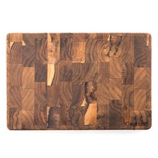 쿡셀 티크 엔드그레인 일반 사각 도마, 브라운, 1개