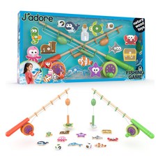 J'adore 玩具原木磁性釣魚遊戲組, 1個, 混合顏色