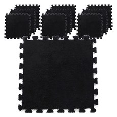 셀인룸 극세사 보드라미 퍼즐매트, 블랙, 10개