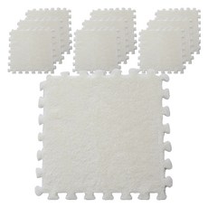 希印潤 超細纖維柔軟拼圖地墊, 10個, 白色