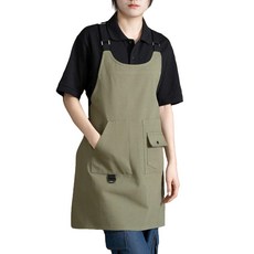 CofV 帆布廚房工作用防水圍裙, 卡其色, 1個