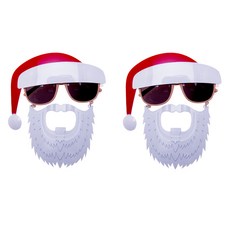 PARTY 09 聖誕老人鬍子眼鏡, 紅色, 2個