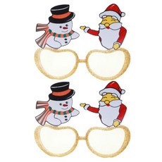 Party09 雪人與聖誕老人眼鏡, 黃色, 2個