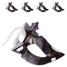 Party09 亮面歌劇半臉面具, 5個, 銀色