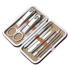 Kingsroad 不鏽鋼指甲剪11件組, 1套, 酒紅色