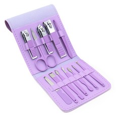 킹스로드 네일 관리 손톱깎이 12종 세트, 1세트, 업그레이드 매력퍼플