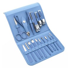 킹스로드 네일 관리 손톱깎이 16종 세트, 1세트, 업그레이드 딥블루