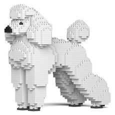 標準貴賓犬狗狗積木 大型 M, 白色, 1個