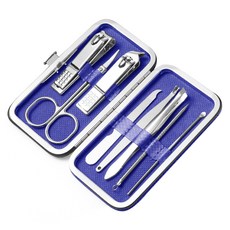 킹스로드 스테인레스 손톱깎이 8종 세트, 1세트, 피코크블루