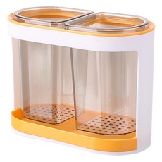 Mother Btti 瀝水盤 簡約雙格餐具筒 17 x 12.5 x 9 cm AE20514, 橘色, 1個