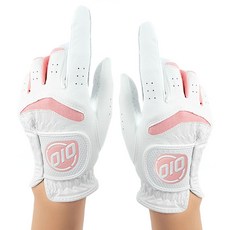 OIO 女款半羊皮高爾夫手套 雙手用套組 OMG17015, 白色